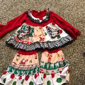 Boutique Christmas ruffle outfit